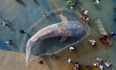 It was designed to bring attention to the ocean pollution problem. AFP