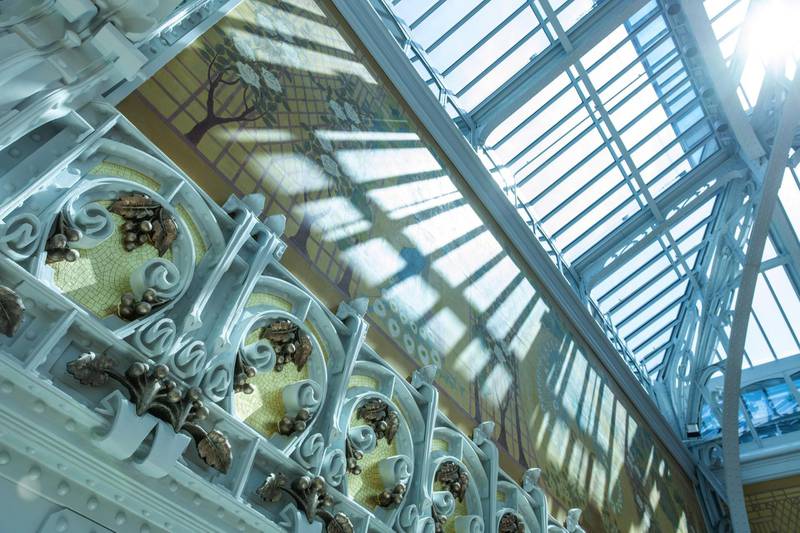 The original Art Nouveau building is famous for its frescoes, wrought ironwork and an astonishing glass roof. Bloomberg