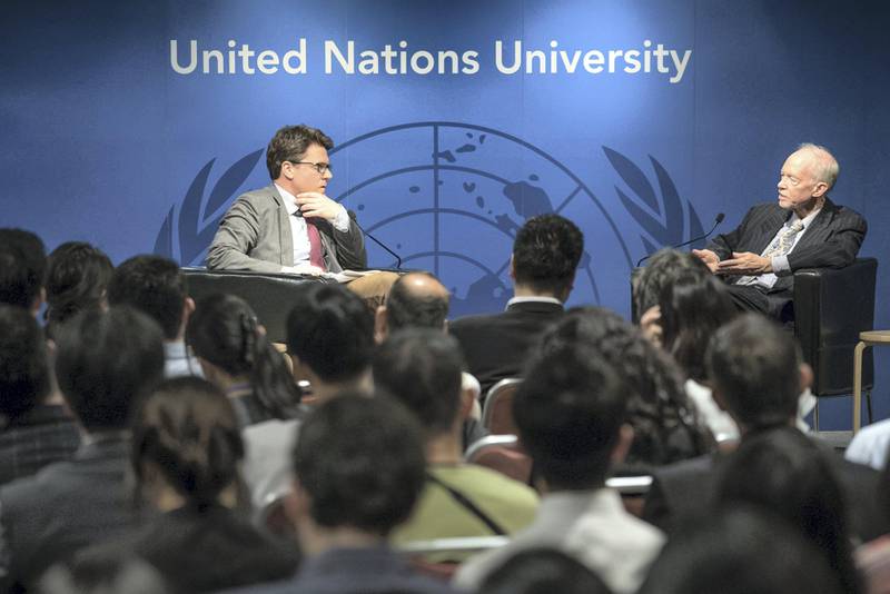 UN University rector David Malone, right. United Nations University