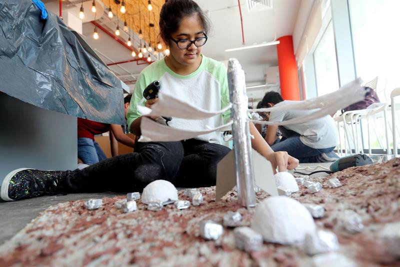 Dubai, United Arab Emirates - July 19th, 2018: Toral Jagada takes part in Living on Mars workshop that is being held at the Dubai Institute of Design and Innovation. Thursday, July 19th, 2018 at Dubai Design Distrct, Dubai. Chris Whiteoak / The National