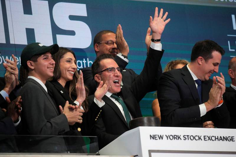 Sam Darwish, chairman and CEO of IHS Holding, rings the opening bell to celebrate his company’s IPO at the New York Stock Exchange (NYSE) in New York City.  REUTERS
