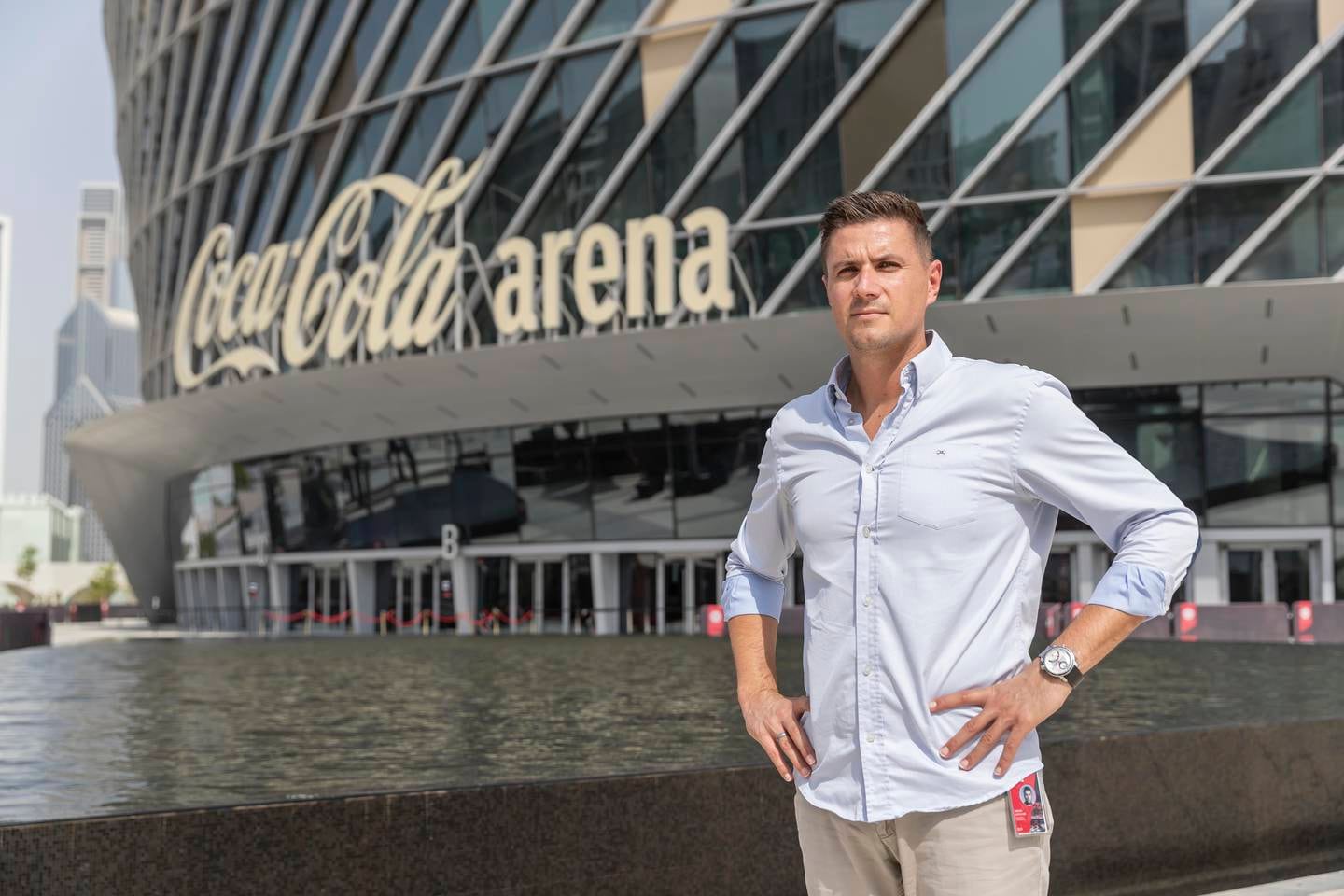 يقول المدير العام لشركة Coca-Cola Arena ، مارك جيونكر ، إن المكان سيكون مثيرًا في المستقبل.  أنتوني روبرتسون / ذا ناشيونال