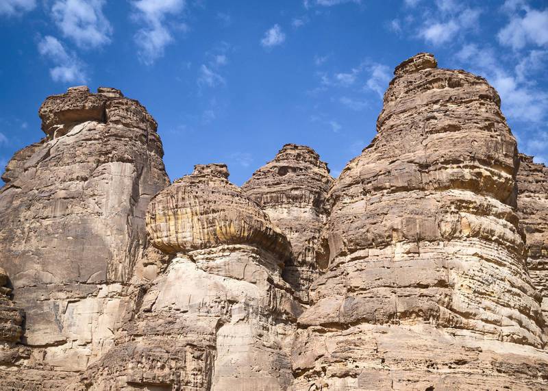 RIYADH, KINGDOM OF SAUDI ARABIA. 29 SEPTEMBER 2019. The mountains backdrop at Shaden Desert Resort in Al Ula.(Photo: Reem Mohammed/The National)Reporter:Section: