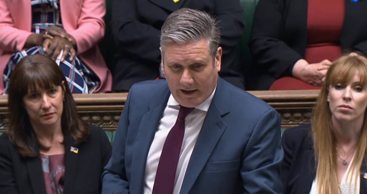 Labour leader Sir Keir Starmer speaks during Prime Minister's Questions in the House of Commons, London. PA