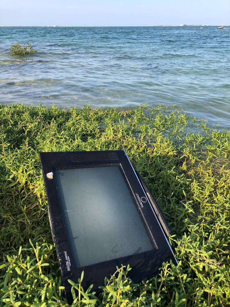 A discarded TV was among the items found on beaches in Umm Al Quwain and Ras Al Khaimah. Courtesy: Paul Rivers
