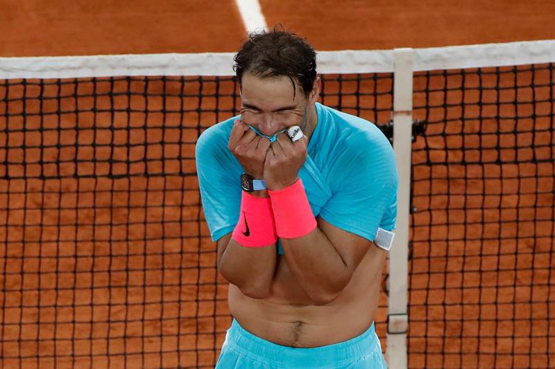Spain's Rafael Nadal celebrates winning the final against Serbia's Novak Djokovic. AP