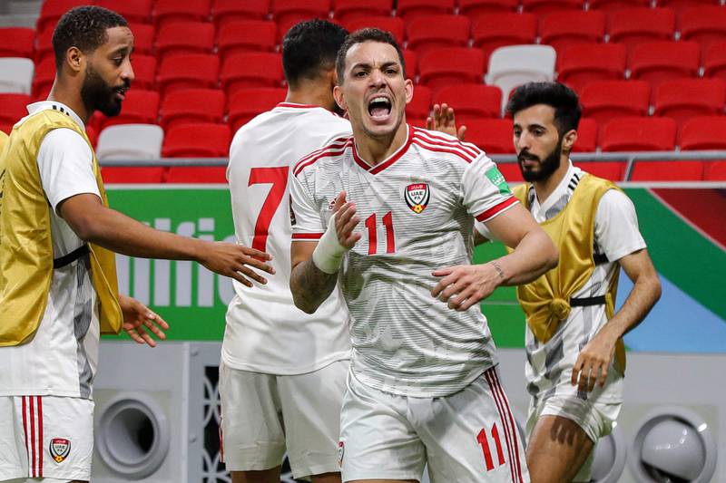 UAE's forward Caio Canedo scored the equaliser on Tuesday. AFP