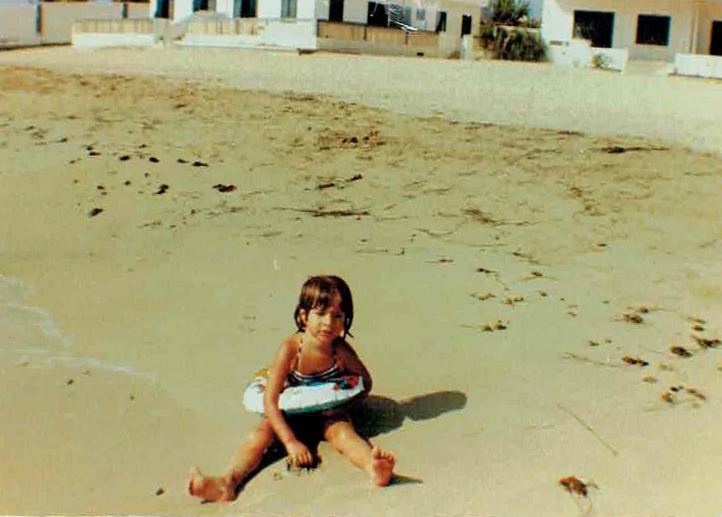 The young Nadine on a beach in Tartus on the Mediterranean coast of Syria. Photo: Nadine Kaadan