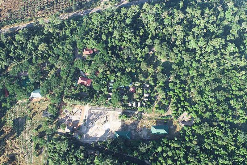 This undated aerial handout photo released by the Cambodian Ministry of Environment on November 30, 2020 shows the under-construction enclosure for the Asian elephant Kaavan that is arriving in Cambodia from Pakistan, at the Kulen Prom Tep Wildlife Sanctuary in Oddar Meanchey province.  - RESTRICTED TO EDITORIAL USE - MANDATORY CREDIT "AFP PHOTO / Cambodian Ministry of Environment " - NO MARKETING - NO ADVERTISING CAMPAIGNS - DISTRIBUTED AS A SERVICE TO CLIENTS
 / AFP / Cambodian Ministry of Environment / Handout / RESTRICTED TO EDITORIAL USE - MANDATORY CREDIT "AFP PHOTO / Cambodian Ministry of Environment " - NO MARKETING - NO ADVERTISING CAMPAIGNS - DISTRIBUTED AS A SERVICE TO CLIENTS
