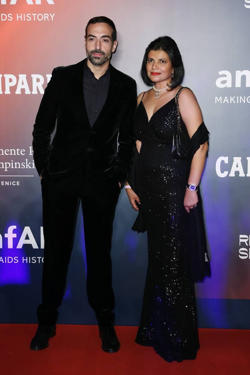 Mohammed Al Turki and Shivani Pandya are seen at AmfAR event during Venice Film Festival on September 10, 2021. Getty Images