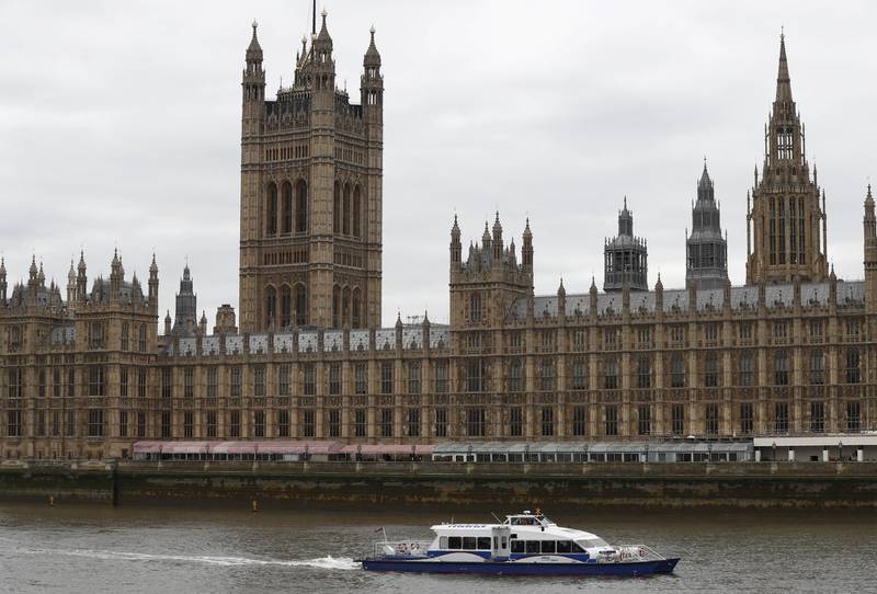 A general view of the Houses of Parliament is seen in Westminster, central London on March 27, 2019. - British MPs are set to hold a series of votes March 27, 2019 on different Brexit options in a bid to break paralysis in parliament on the issue. (Photo by Adrian DENNIS / AFP)