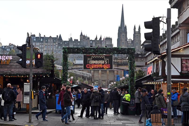 EDINBURGH, SCOTLAND - NOVEMBER 17: People visit Edinburgh's Christmas after opening on schedule this weekend on November 17, 2019 in Edinburgh, Scotland. Concerns arose over the safety of an area of the market which has been erected on a scaffolding sub-structure, and over planning permission, as the licence was only given following final checks. (Photo by Ken Jack/Getty Images)