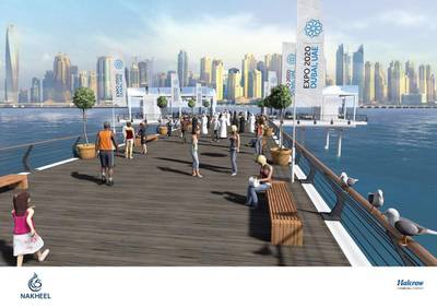 A rendering of the planned 11km boardwalk around the crescent of the Palm Jumeirah. Courtesy Nakheel