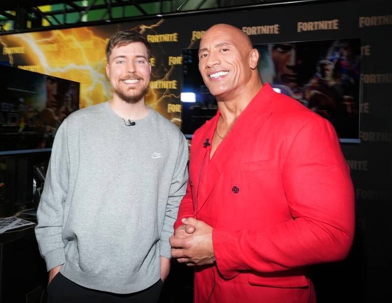 Donaldson and Dwayne Johnson at the premiere of Black Adam in New York. Getty Images