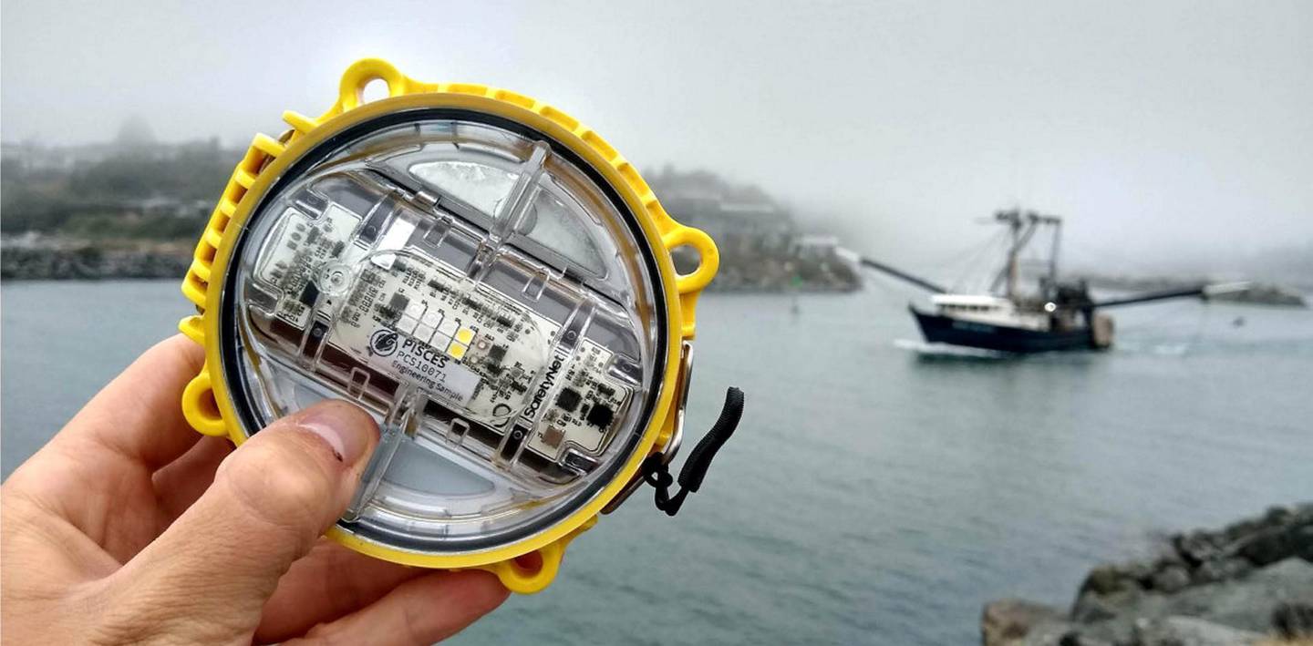 The Pisces device, produced by SafetyNet Technologies, helps fishermen avoid snaring certain species with their catch. Courtesy SafetyNet Technologies