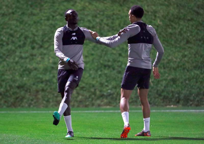 Liverpool's Sadio Mane during training. Reuters