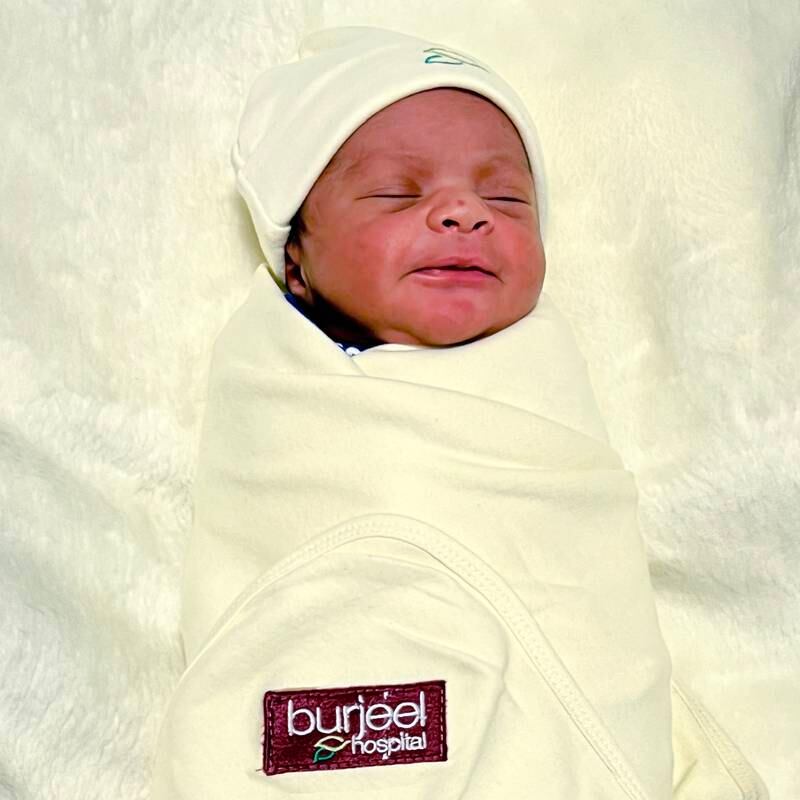 Hmaid Alhattawi was born to Emirati parents Hassan Alhattawi and Ayesha Almamari shortly before 1.30am. Photo: Burjeel Hospital