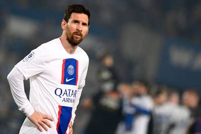 Lionel Messi during the match between Strasbourg and PSG. AFP