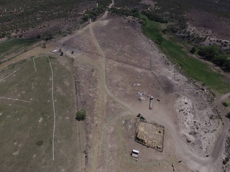 An aerial shot of Janie VanWinkle’s ranch outside Grand Junction, Colorado, shows how dry conditions have become.