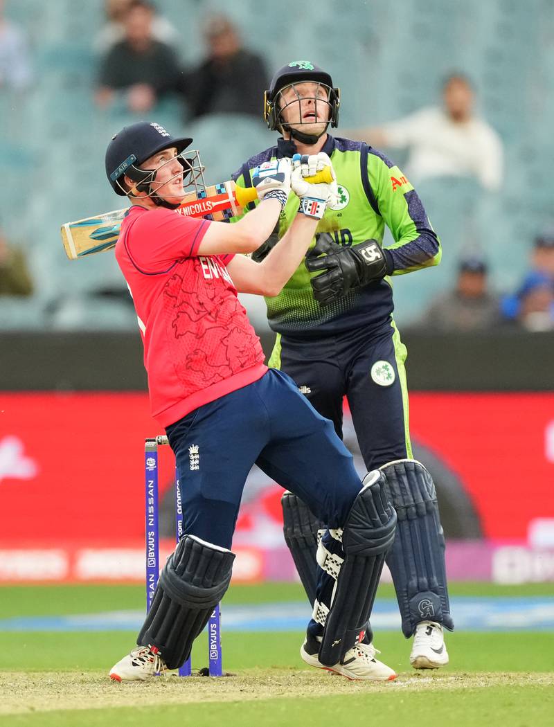 England's Harry Brook gets dismissed in Melbourne on Wednesday. PA