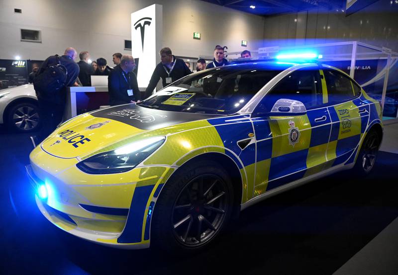 A British Transport Police Tesla Model 3. Reuters
