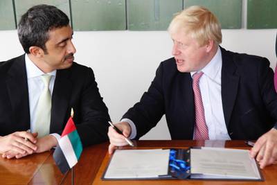 The United Kingdom and the United Arab Emirates (UAE) on 21 September launched a new taskforce to help prevent violent extremism. Foreign Secretary Boris Johnson and UAE Foreign Minister HE Sheikh Abdullah bin Zayed Al Nayan committed to a continued partnership and support for Hedayah, the Abu Dhabi-based International Centre of Excellence for Countering Violent Extremism, during their meeting in the margins of the United Nations General Assembly.

Courtesy UK Foreign Office  *** Local Caption ***  on23se-taskforce.jpg
