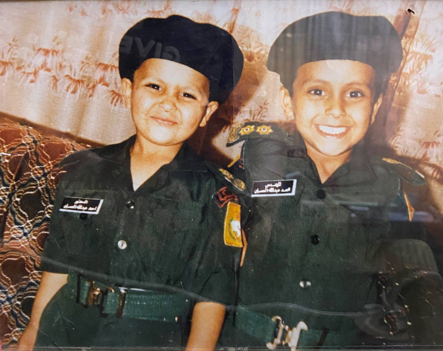 Mohammed Alhusban in Al Mafraq in 1986 with his brother, Ahmed. From an early age his parents encouraged him to be an engineer and his brother to be a doctor. Photo: Mohammed Alhusban