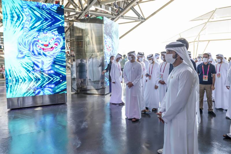 Sheikh Hamdan bin Mohammed visits the pavilions of Spain, Hungary, and the Republic of Korea at Expo 2020. Photo: Dubai Media Office