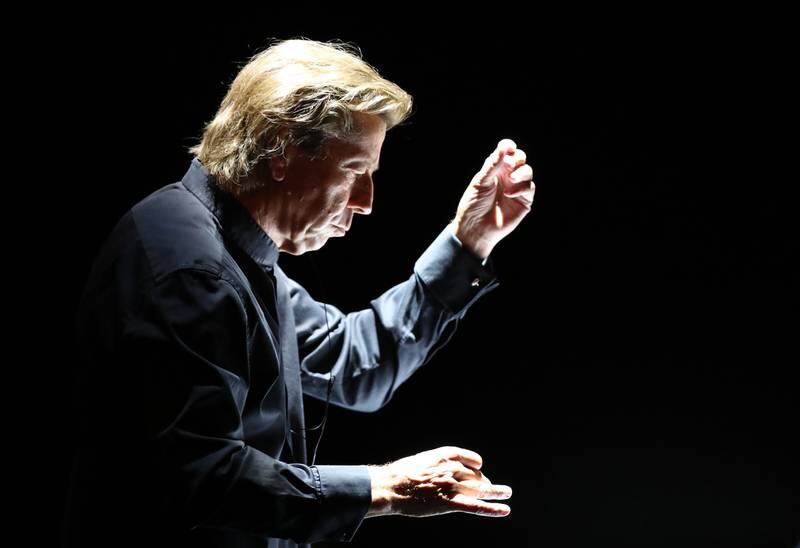 Conductor Ernst Van Teal during 'Joker Live in Concert' at the Dubai Opera on Tuesday.