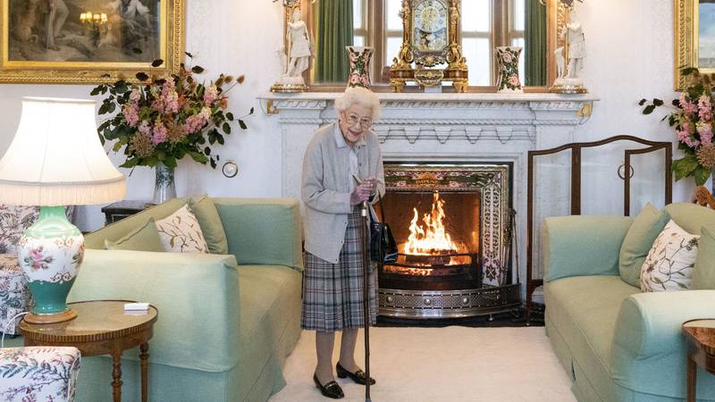 Queen Elizabeth II waiting in the drawing room before receiving Liz Truss for an audience at Balmoral, Scotland, where she invited the newly elected leader of the Conservative party to become prime minister and form a new government. PA