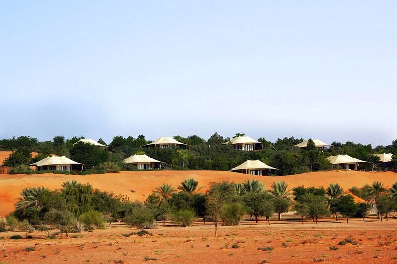 Each of the tented suites ensures complete privacy, which makes Al Maha Desert Resort popular with celebrity guests. 