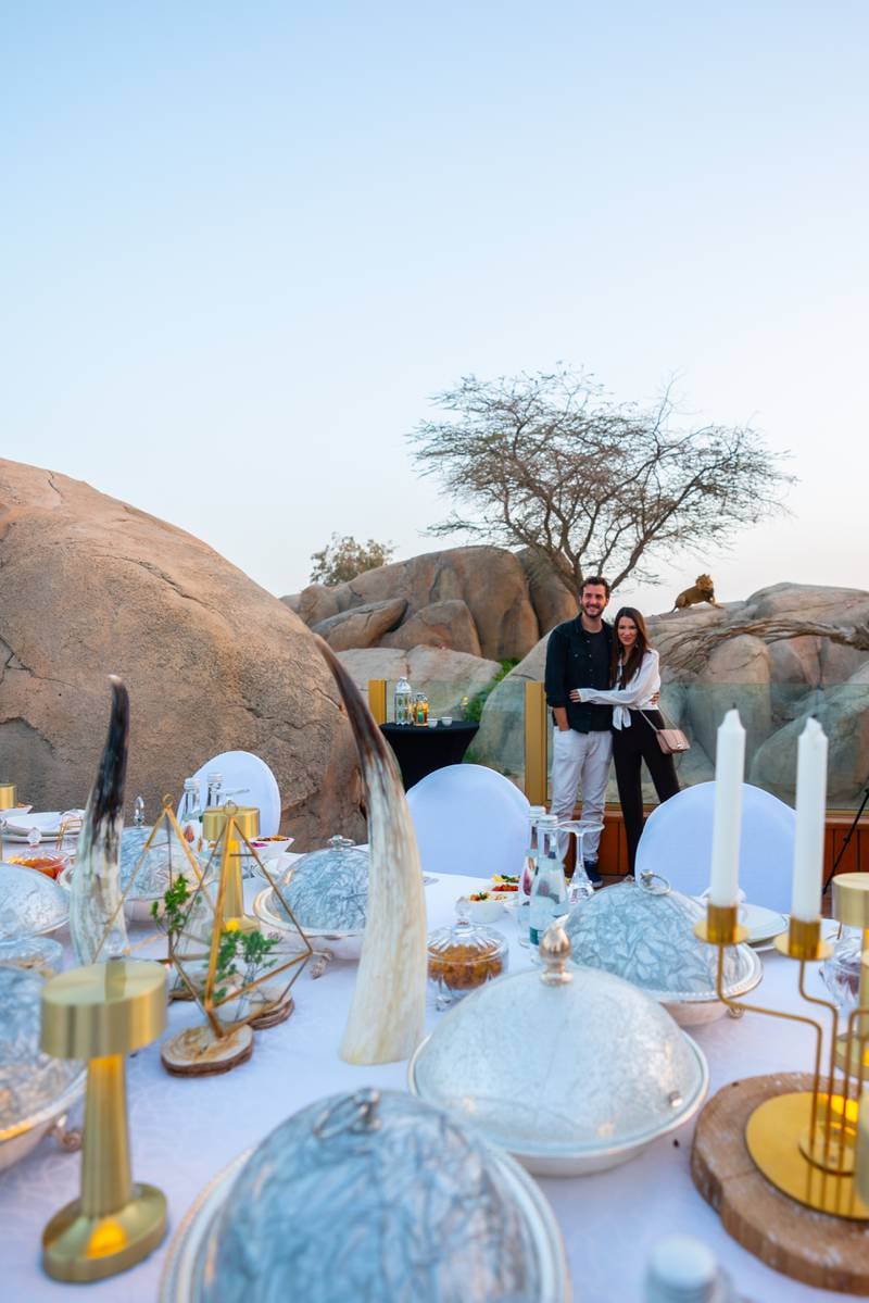 The evening starts at 5.30pm with a sunset tour by Al Ain Safari that takes visitors around the zoo before delivering guests to the iftar.