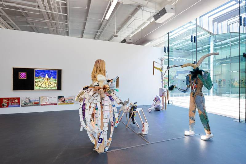 Hashel Al Lakmi’s show includes playful and otherworldly sculptures and installations that investigate ideas of individualism and collectivism. Courtesy Warehouse421