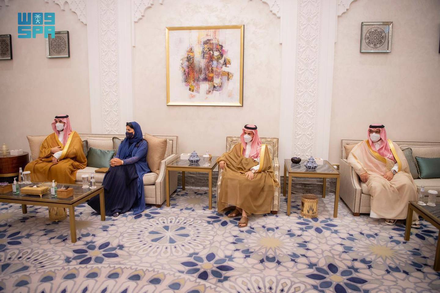 Saudi Crown Prince Mohammed bin Salman meets with US Special Envoy for Yemen Tim Lenderking. The meeting was attended by the Saudi Deputy Defense Minister Prince Khalid bin Salman, the Saudi Ambassador to the US Princess Reema bint Bandar bin Sultan, the Saudi Foreign Minister Prince Faisal bin Farhan, and the Saudi Ambassador to Yemen Mohammed Al-Jaber. SPA