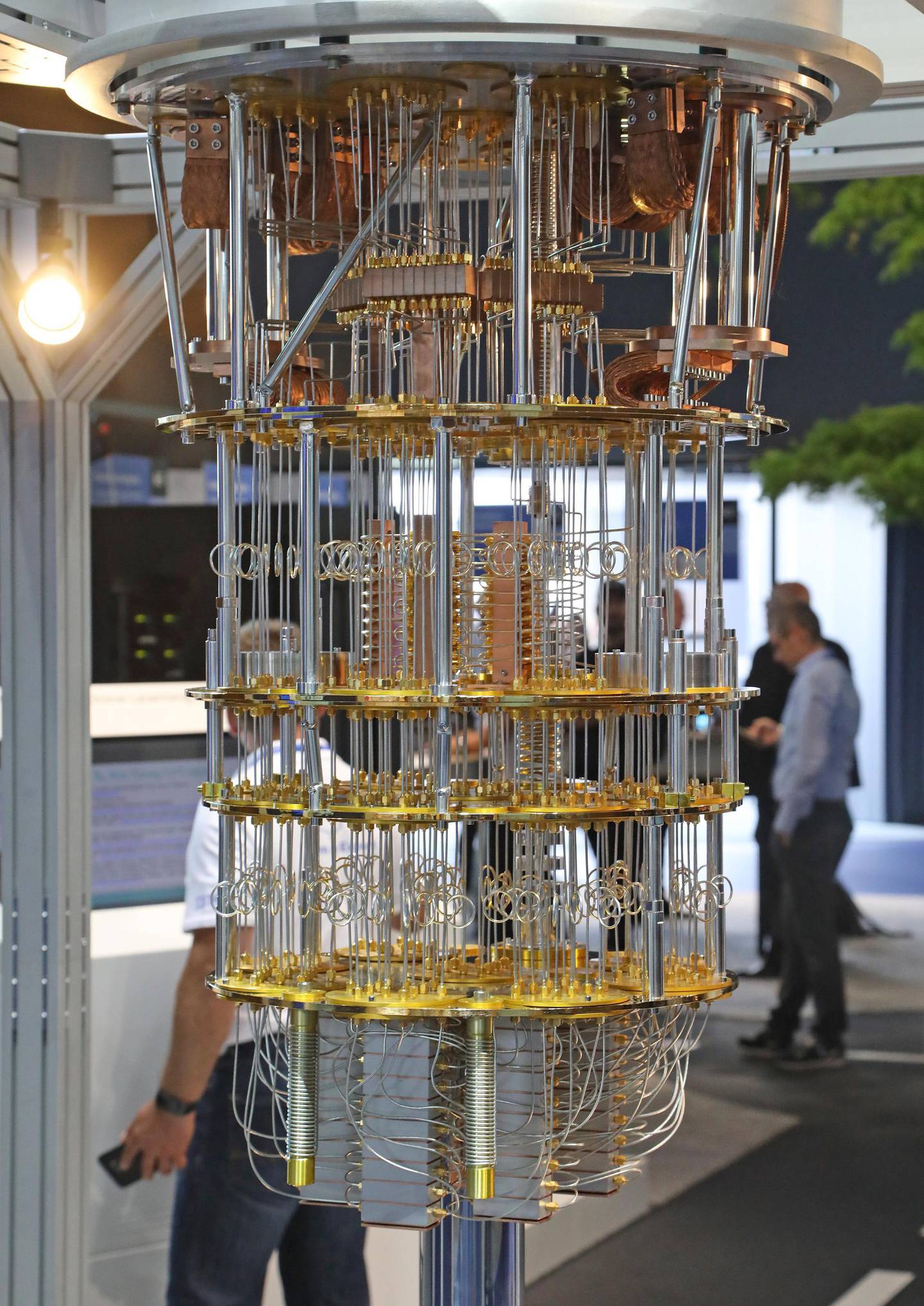 epa06800326 A 'quantum computer' is on display at the IBM booth at the CeBIT computer fair in Hanover, northern Germany, 11 June 2018. About 2,500 exhibitors at the fair present their latest developments in computing, intelligent automotive solutions, artificial intelligence and cloud based services from 11 to 15 June. The 2018 CeBIT in Hannover follows a new concept focusing more on events and conferences.  EPA-EFE/FOCKE STRANGMANN
