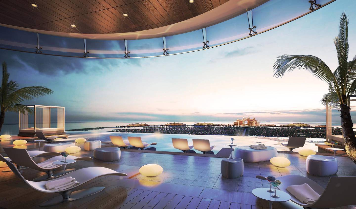 At 210 metres above ground, it's set to be one of the highest infinity pools in the world. At Courtesy Nakheel