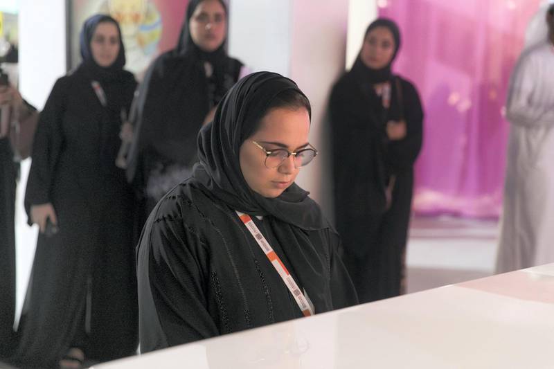 ABU DHABI, UNITED ARAB EMIRATES - OCTOBER 08, 2018. 

Sara Saif Makhlouf, 20, UAE University, playing the piano, at Mohammed Bin Zayed Council for Future Generations sessions, held at ADNEC.

(Photo by Reem Mohammed/The National)

Reporter: SHIREENA AL NUWAIS + ANAM RIZVI
Section:  NA