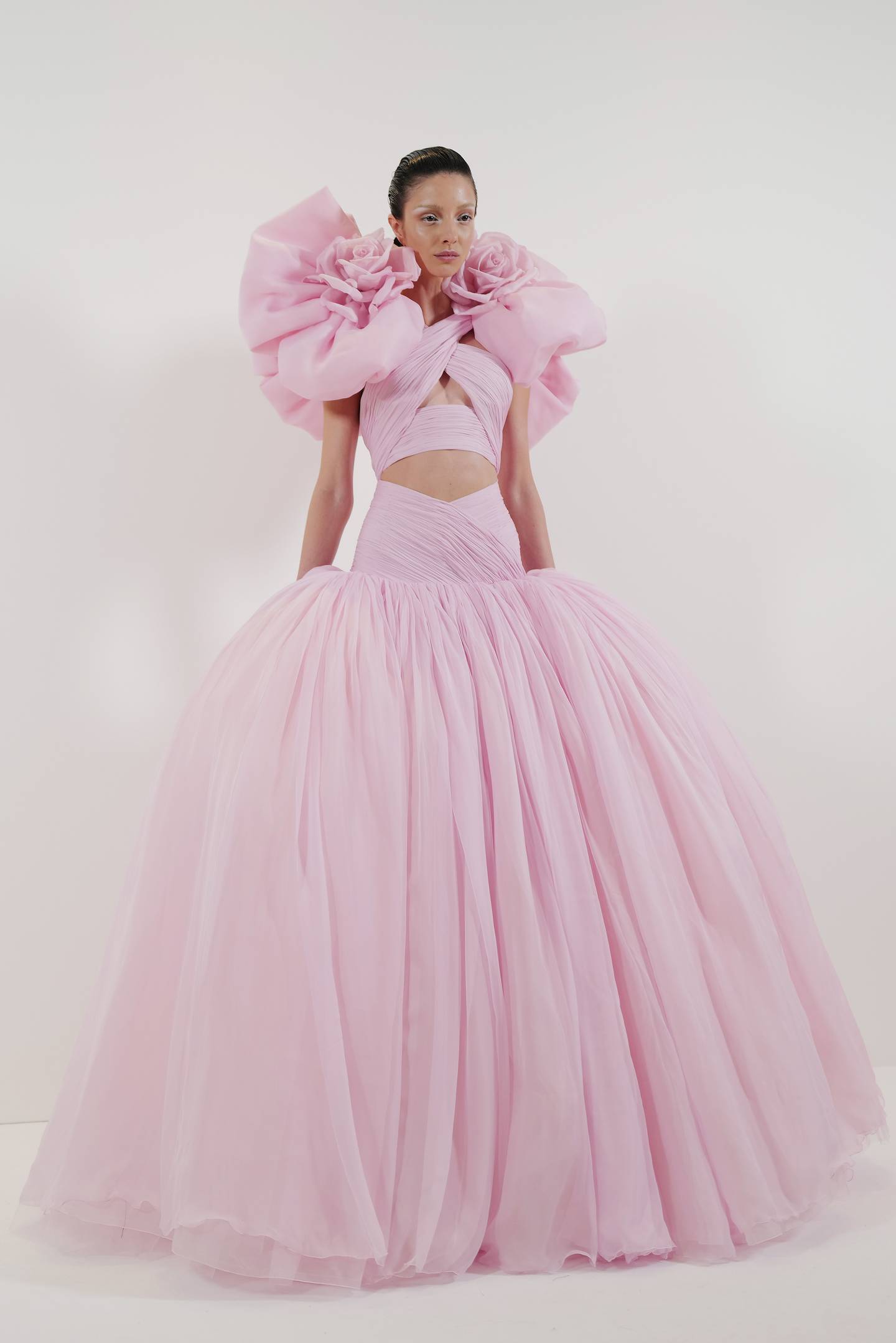A Giambattista Valli gown in cloud-like forms for spring/summer 2023 haute couture is dreamy and romantic. Getty Images
