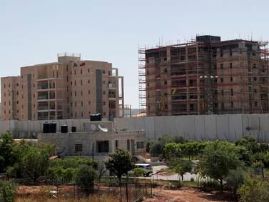 A building under construction in the West Bank settlement of Ofra, north of Ramallah. EPA