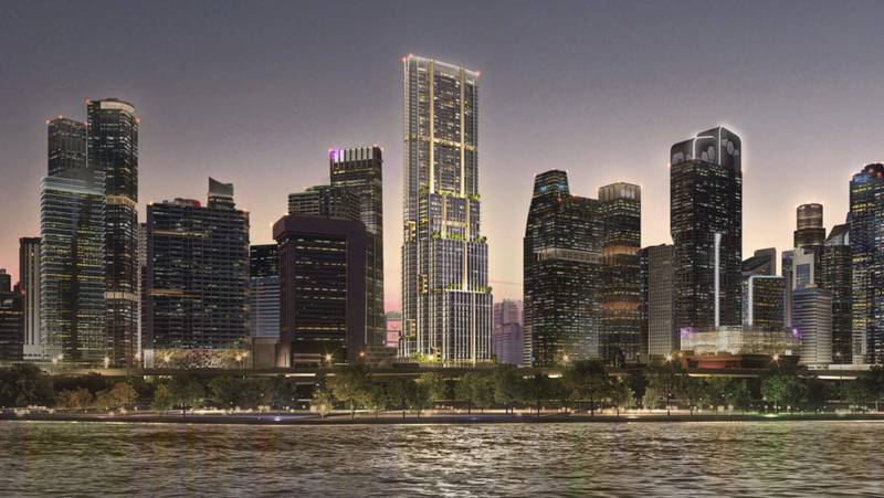 Singapore's 8 Shenton Way will be a 63-storey, 305-metre-tall tower, envisioned as one of Asia’s most sustainable. All photo: SOM | Bezier