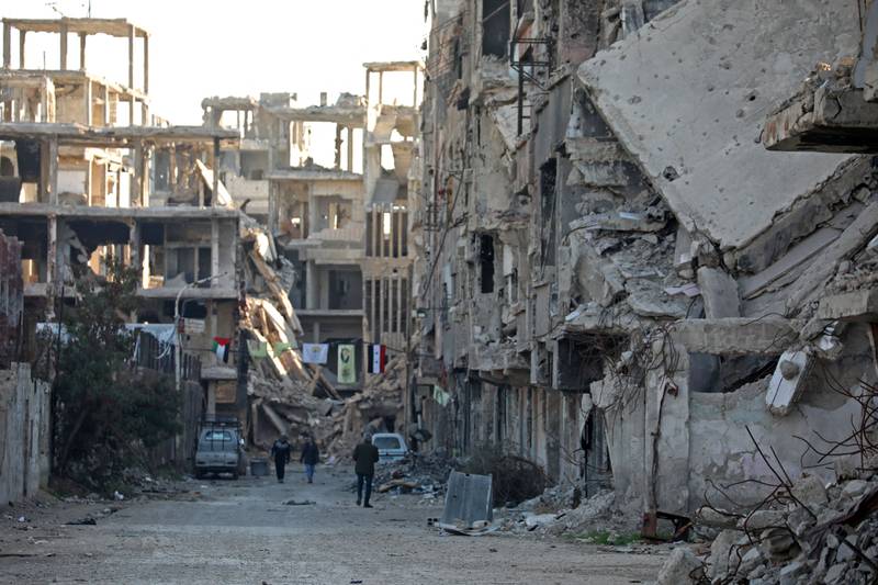 The ravaged Yarmouk camp, south of Syria's capital Damascus. AFP