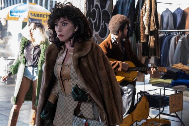 Lady Gaga as Patrizia Reggiani in a scene from 'House of Gucci', which is up for Best Makeup and Hairstyling. MGM via AP