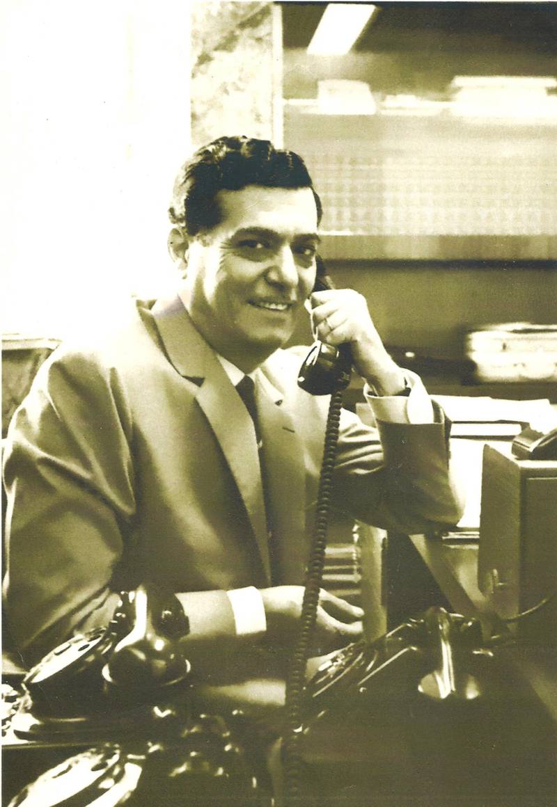 Yusuf Beidas at his Intra Bank office  in downtown Beirut in the late 1950s.