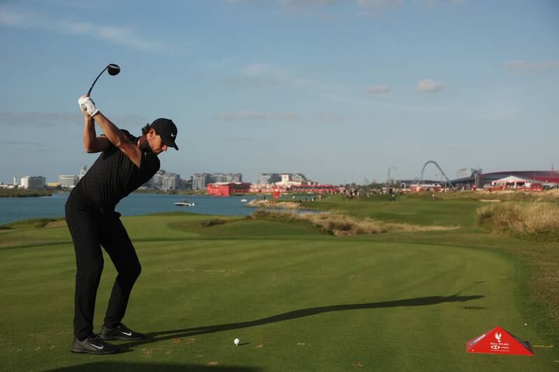 Thomas Pieters tees-off on the 16th hole. Getty
