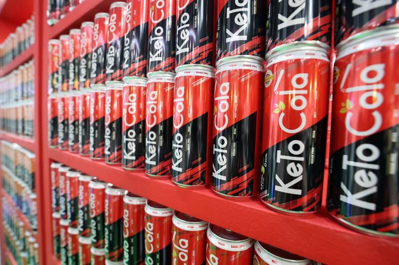 Keto Cola by Laperva is one of the highlights on show at Dubai's Gulfood 2023. All photos: Chris Whiteoak / The National