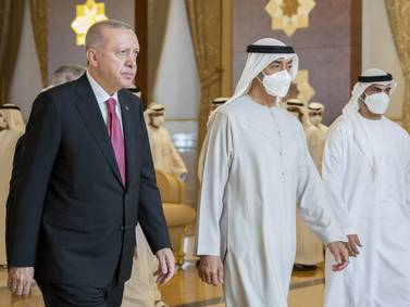 Turkey's Erdogan meets UAE President Sheikh Mohamed in Abu Dhabi
