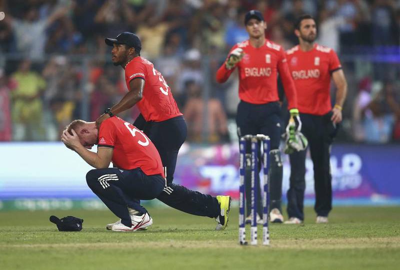 Ben Stokes of England looks dejected after the match. Getty