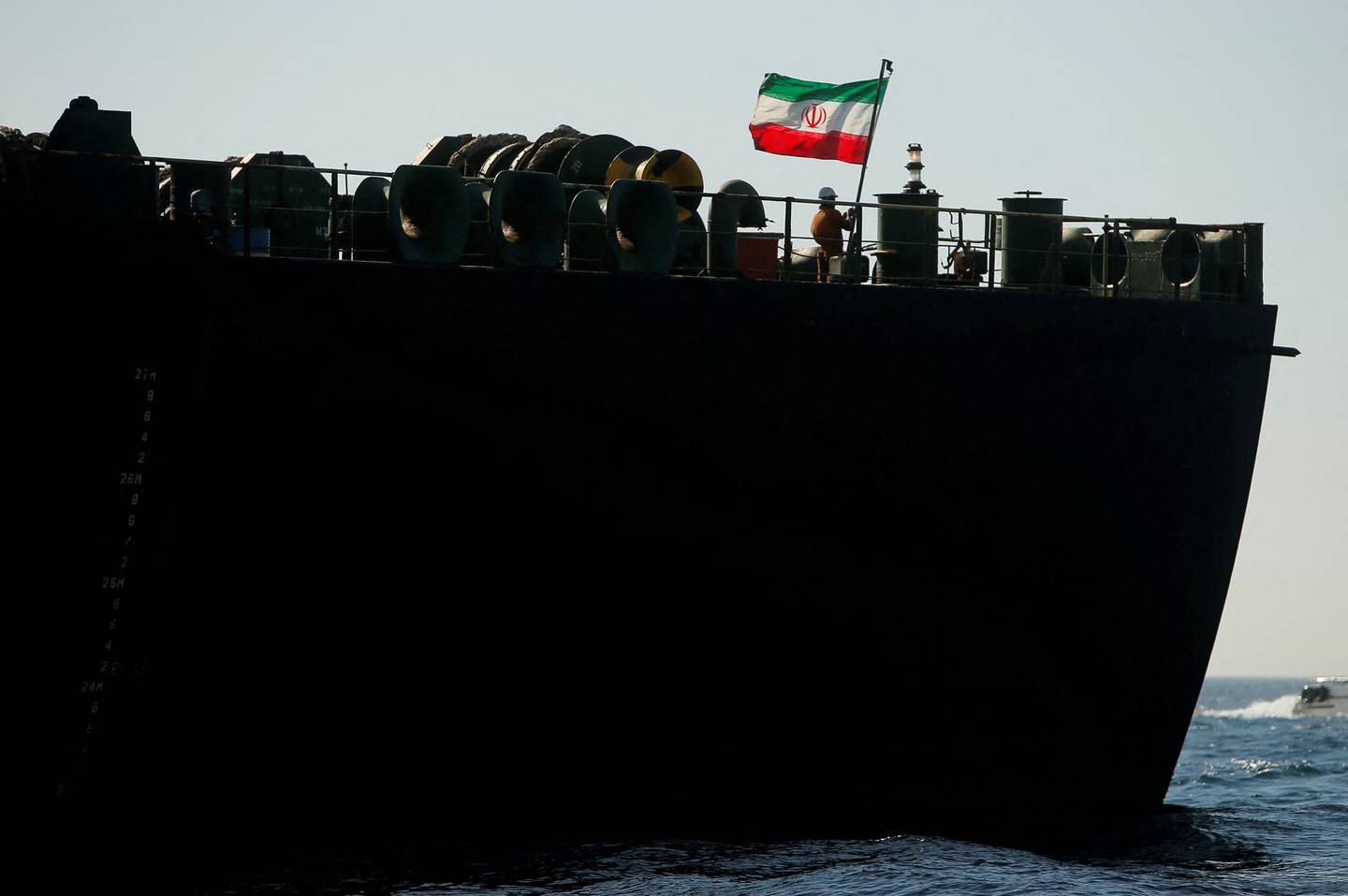 An oil tanker flies the flag of Iran. Reuters