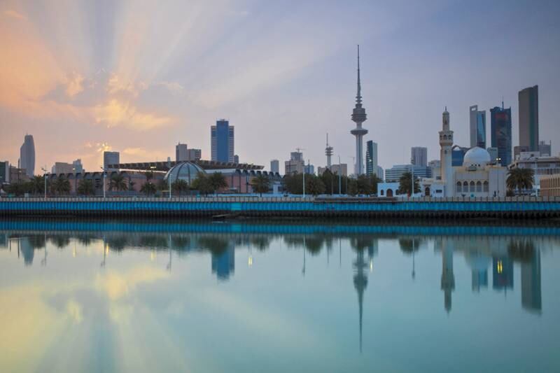 City skyline reflecting in  harbour, Kuwait City. Courtesy Four Seasons Hotel Kuwait