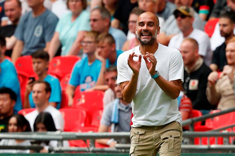 West Ham United 1 Manchester City 4, Saturday, 3.30pm. Pep Guardiola, pictured, will look to his side to begin their hat-trick bid in style in London and the champions should be too strong for their opponents. AFP